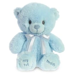 Plush Small Blue My First Teddy Bear By Ebba