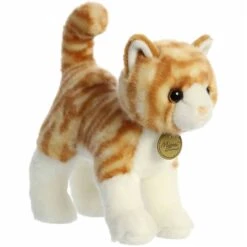 Realistic Standing Stuffed Orange Tabby Cat 10 Inch Miyoni Plush By Aurora