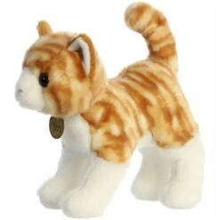 Realistic Standing Stuffed Orange Tabby Cat 10 Inch Miyoni Plush By Aurora -Plush Toy Store AR 26391 6