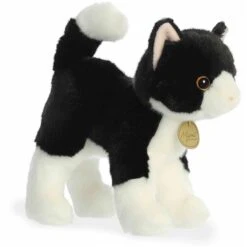 Realistic Standing Stuffed Tuxedo Cat 10 Inch Miyoni Plush By Aurora