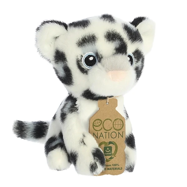 Eco Nation Mini Stuffed Snow Leopard By Aurora 2 Eco Nation Mini Stuffed Snow Leopard By Aurora - Image 2