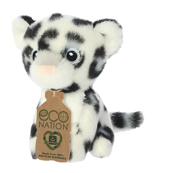Eco Nation Mini Stuffed Snow Leopard By Aurora 5 Eco Nation Mini Stuffed Snow Leopard By Aurora - Image 5
