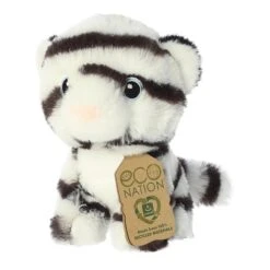 Eco Nation Mini Stuffed White Tiger By Aurora -Plush Toy Store AR 35087 6