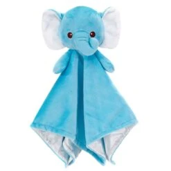 Huggy Huggables Baby Safe Plush Elephant Blankie With Rattle By Fiesta