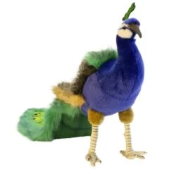 Handcrafted 13 Inch Lifelike Peacock Stuffed Animal By Hansa
