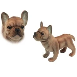 Handcrafted 10 Inch Lifelike Tan French Bulldog Stuffed Animal By Hansa