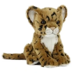 Handcrafted 6 Inch Sitting Lifelike Jaguar Cub Stuffed Animal By Hansa