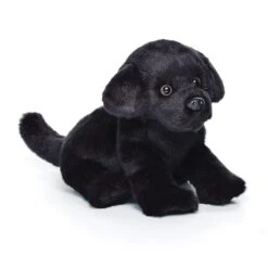 Lifelike Stuffed Black Lab Puppy By Demdaco