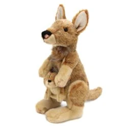Lifelike Mother Kangaroo And Joey Stuffed Animal By Demdaco